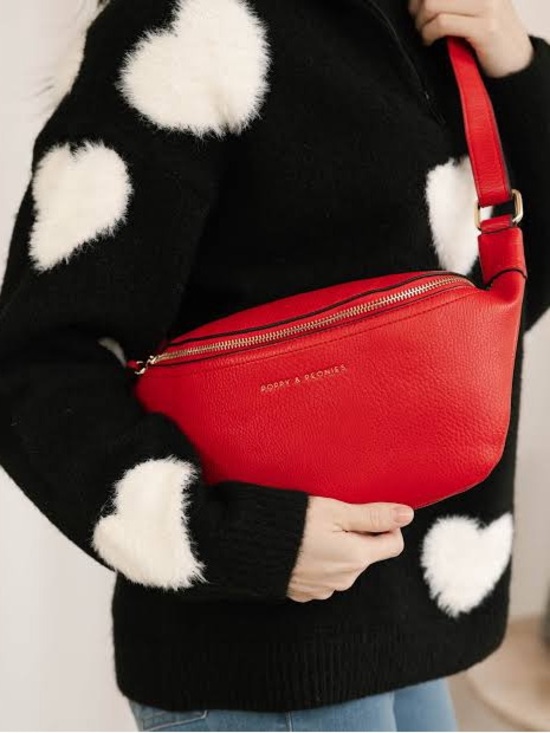 Poppy & Peonies Handbags - ❤️ Poppy & Peonies Red Sidekick Bag ❤️